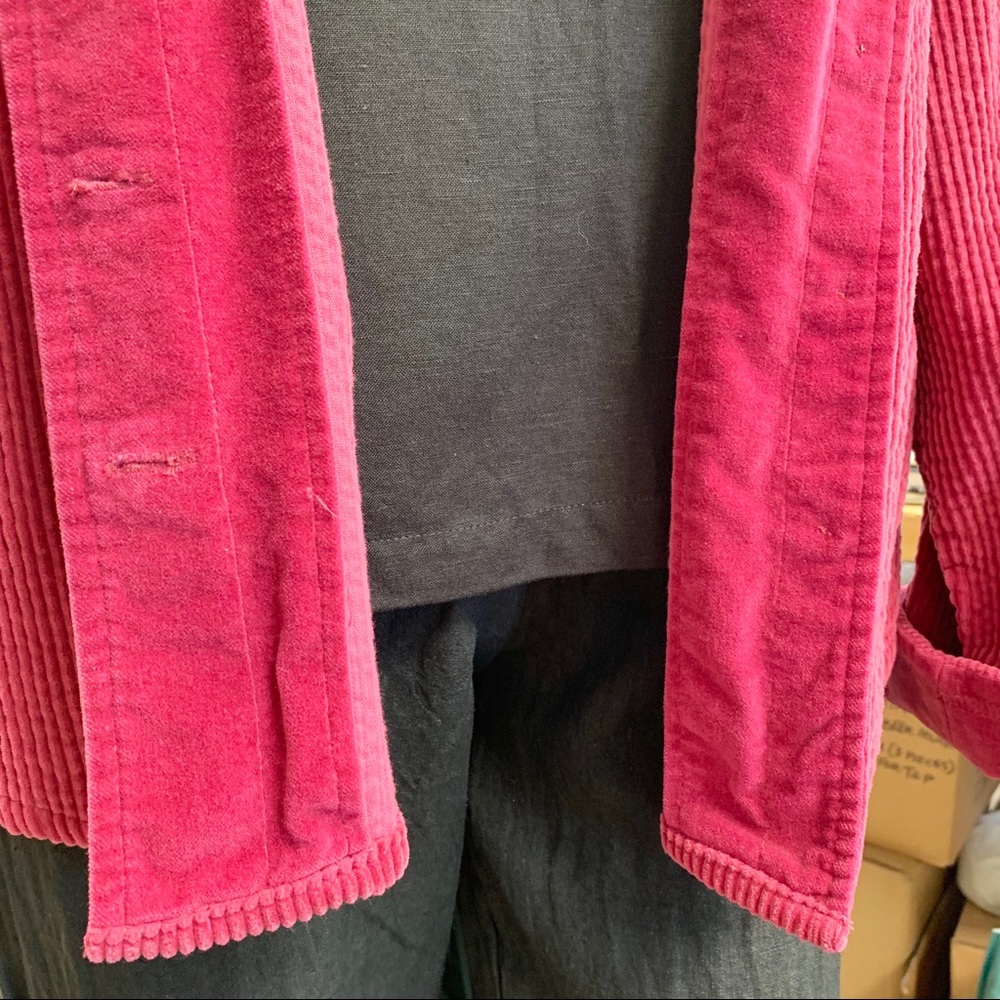 “Dark Pink Thick Wale-Corduroy Jacket” - Picture 4 of 8